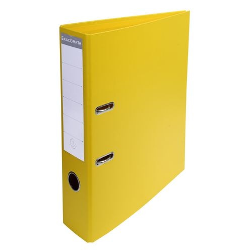 Exacompta PremTouch Lever Arch File A4 70 mm Yellow 2 ring 53749E Cardboard, PVC (Polyvinyl Chloride) Portrait Pack of 10