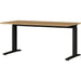 GERMANIA Rectangular Height Adjustable Desk Oak Grandson Oak, Black Melamine 1,600 x 800 mm