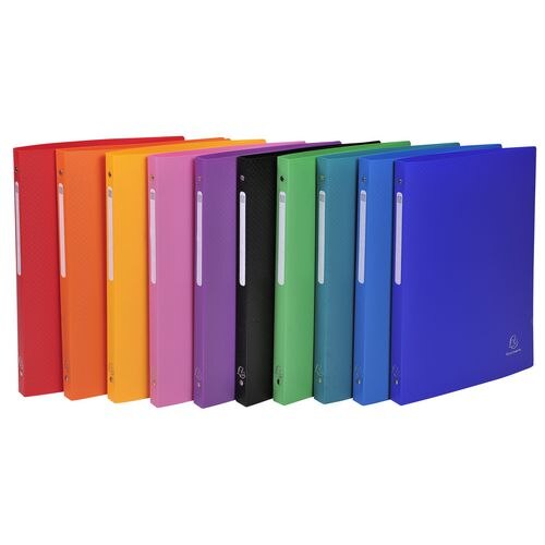 Exacompta Ring Binder Lab Opaque 51299E Polypropylene A4 4 ring Assorted Pack of 20