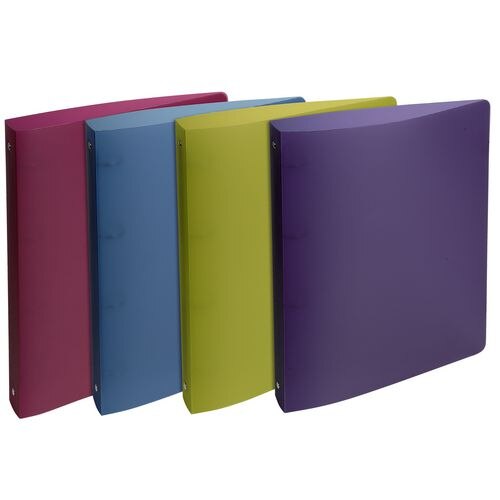 Exacompta Ring Binder Linicolor 51387E Polypropylene A4+ 30 mm 4 ring Assorted Pack of 10