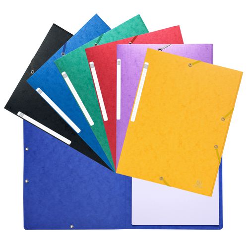 Exacompta Elasticated Folder 5590E Assorted Molted Pressboard 24 x 32 cm Pack of 20