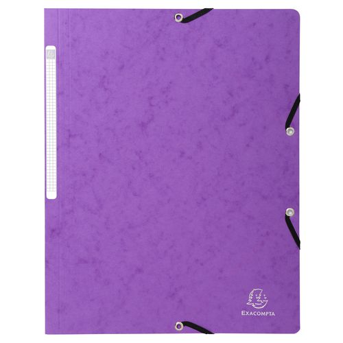 Exacompta Elasticated Folder 5568E Purple Molted Pressboard 24 x 32 cm Pack of 25