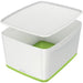 Leitz MyBox WOW Storage Box 18 L White, Green Plastic 31.8 x 38.5 x 19.8 cm