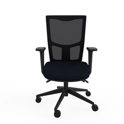 Ergonomic Home Office Chair with Slimline Mesh Backrest and Height Adjustable Black 2D Arms