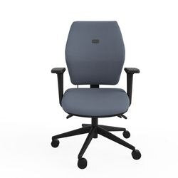 Ergonomic Home Office Chair Fully Upholstered Tri-Curved Posture Backrest Grey 2D Arms