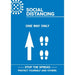 Seco Health & Safety Poster Social distancing - one way only straight A4 Semi-Rigid Plastic Blue, White 42 x 59.5 cm