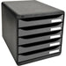 Exacompta Drawer Unit with 5 Drawers Big Box Plus Plastic Black, Silver 27.8 x 34.7 x 27.1 cm