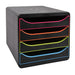 Exacompta Drawer Unit with 4 Drawers Big Box Plastic Harlequin Assorted 27.8 x 34.7 x 26.7 cm