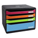 Exacompta Drawer Unit with 4 Drawers Big Box Plus Horizon Maxi Plastic Harlequin Assorted 35.5 x 27 x 27.1 cm