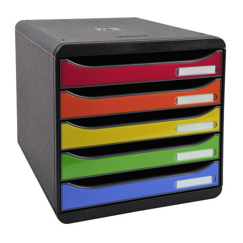 Exacompta Drawer Unit with 5 Drawers Big Box Plus Plastic Assorted 27.8 x 34.7 x 27.1 cm