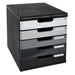 Exacompta Drawer Unit with 5 Drawers Modulo Plastic Black, Grey 28.8 x 35 x 32 cm