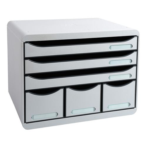 Exacompta Drawer Unit with 6 Drawers Store-Box Maxi Plastic Light Grey 35.5 x 27 x 27.1 cm