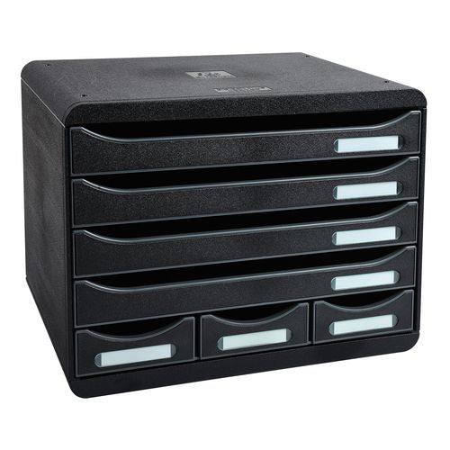 Exacompta Drawer Unit with 7 Drawers Store-Box Mini Plastic Black 35.5 x 27 x 27.1 cm