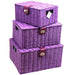 ARPAN Storage Basket Plastic Purple 36 x 28 x 18.5 cm Set of 3