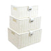 ARPAN Storage Basket Plastic White 36 x 28 x 18.5 cm Set of 3