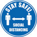 Seco Floor Sticker Stay safe, social distancing Blue Anti-Slip Laminate 43 x 43 cm