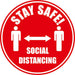 Seco Floor Sticker Stay safe, social distancing Red Anti-Slip Laminate 43 x 43 cm