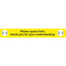 Seco Floor Sticker Please queue here Yellow Anti-Slip Laminate 60 x 8 cm