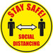 Seco Floor Sticker Stay safe, social distancing Yellow Anti-Slip Laminate 43 x 43 cm