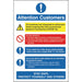 Seco Health & Safety Poster Attention customers Self-Adhesive Vinyl 20 x 30 cm