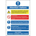 Seco Health & Safety Poster Attention visitors Semi-Rigid Plastic 15 x 20 cm