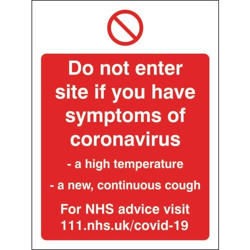 Seco Health & Safety Poster Do not enter site Window Cling Film Red, White 15 x 20 cm