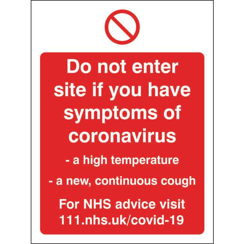 Seco Health & Safety Poster Do not enter site Semi-Rigid Plastic Red, White 20 x 30 cm