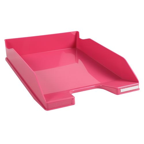 Exacompta Letter Tray Combo Midi Glossy Raspberry Pack of 6