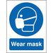 Seco Health and Safety Sign Wear mask Window Cling Film 15 x 20 cm