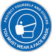 Seco Health and Safety Sign You must wear a face mask Anti-Slip Laminate Blue, White 30 x 30 cm