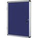 Bi-Office Enclore Earth Lockable Notice Board Non Magnetic 6 x A4 Wall Mounted Felt 72 (W) x 67.4 (H) cm Blue