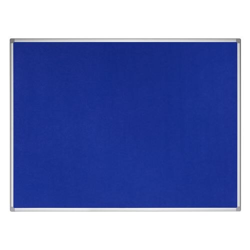 Bi-Office Earth Notice Board Non Magnetic Wall Mounted Felt 180 (W) x 120 (H) cm MDF (Medium-Density Fibreboard) Blue