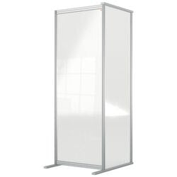 Nobo Freestanding Protective Room Divider Screen Extension Premium Plus 600 x 1800 x 600mm Aluminium, Plexiglass Acrylic Silver Anodised