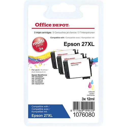 Office Depot 27XL Compatible Epson Ink Cartridge Cyan, Magenta, Yellow Pack of 3 Multipack