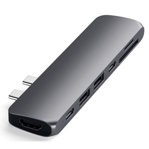 Satechi ST-CMBPM USB-C Male to HDMI, USB-C PD, 2 x USB-A, microSD Card Reader, SD Card Reader Pro Hub Adapter 4.25 inch Space Grey