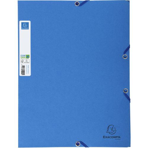 Exacompta 3 Flap Folder 56122E CleanSafe A4 Blue Card 24 x 32 cm