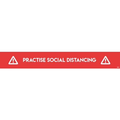 Avery COVID-19 Social Distancing Floor Sticker 140 x 1,000 mm Red 2 Labels