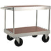 SLINGSBY Mobile Trolley with 2 Tiers Steel Silver 600 x 1035 x 920 mm