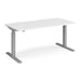 Elev8 Rectangular Sit Stand Single Desk with White Melamine Top and Silver Frame 2 Legs Touch 1600 x 800 x 675 - 1300 mm