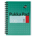 Pukka Pad Notebook Metallic Jotta A6 Ruled Spiral Bound Cardboard Hardback Green Perforated 200 Pages Pack of 3