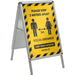 Seco Freestanding A-Board Double Sided A2 463 x 700 x 910mm Aluminium, PVC Grey