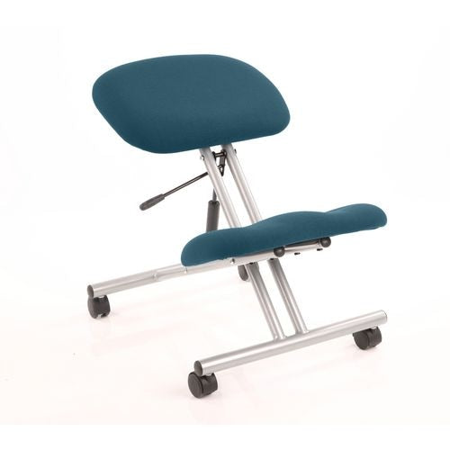 Dynamic Basic Tilt Task Operator Chair Without Arms Kneeler Maringa Teal Back, Silver Frame Without Headrest Medium Back