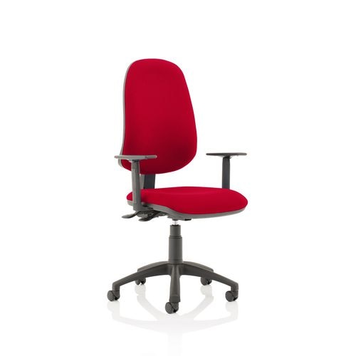 Dynamic Permanent Contact Backrest Task Operator Chair Bergamot Cherry Fabric Height Adjustable Arms Eclipse Plus XL Without Headrest High Back