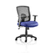 Dynamic Basic Tilt Task Operator Chair Height Adjustable Arms Portland Black Back, Stevia Blue Seat Without Headrest Medium Back