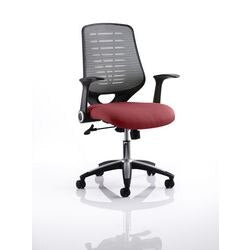 Dynamic Tilt & Lock Task Operator Chair Folding Arms Relay Silver Back, Ginseng Chilli Seat Without Headrest Medium Back