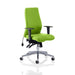 Dynamic Independent Seat & Back Posture Chair With Green Fabric Height Adjustable Arms Onyx Without Headrest High Back