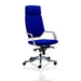 Executive Chair Xenon White Shell High Back With Headrest Fully Upholstered Stevia Blue