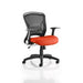 Dynamic Tilt & Lock Task Operator Chair Folding Arms Zeus Black Back, Tabasco Red Seat, Black Frame Without Headrest Medium Back