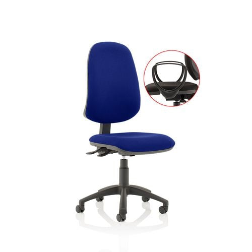 Dynamic Independent Seat & Back Task Operator Chair With Blue Fabric Loop Arms Eclipse Plus XL Without Headrest High Back