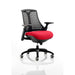 Dynamic Synchro Tilt Task Operator Chair Height Adjustable Arms Flex Black Back, Bergamot Cherry Seat, Black Frame Without Headrest Medium Back